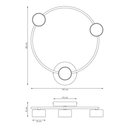 Lampa sufitowa LUCIO 3xGX53/10W/230V beżowa