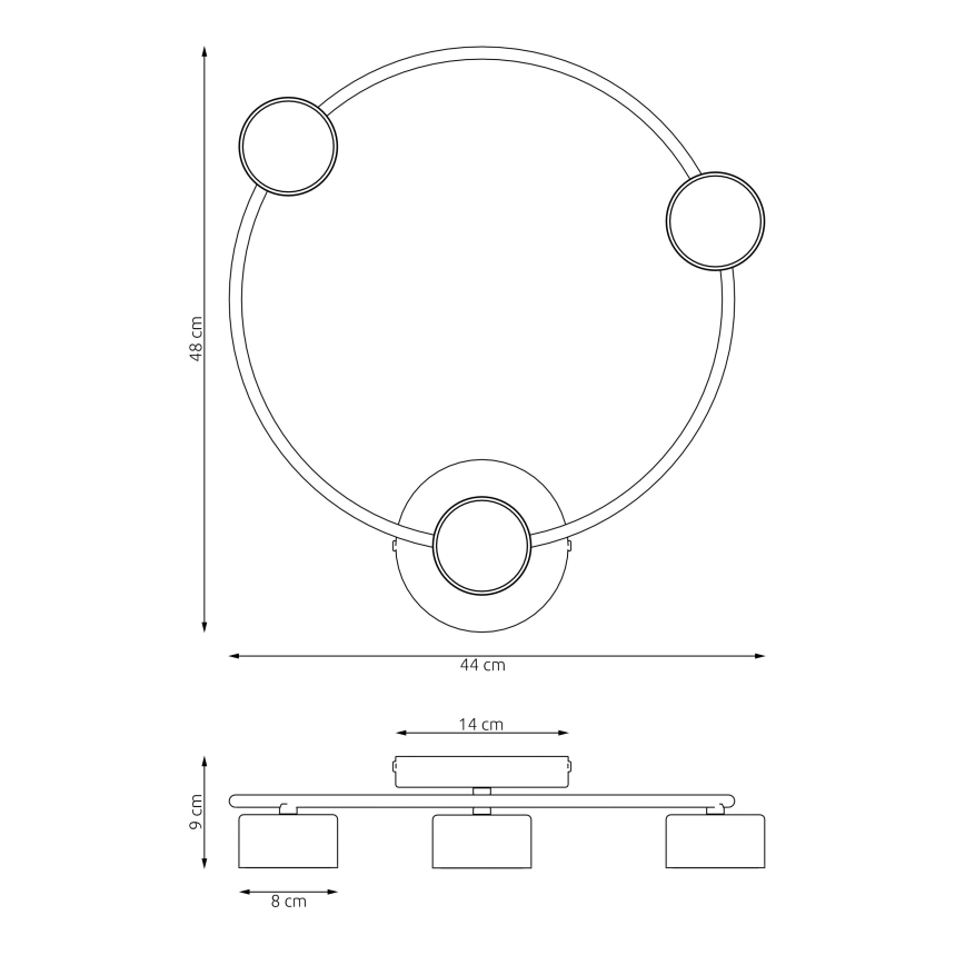 Lampa sufitowa LUCIO 3xGX53/10W/230V beżowa
