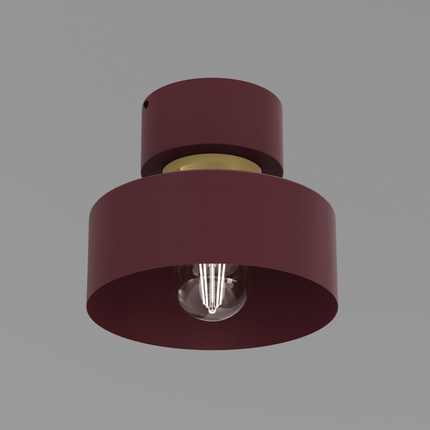 Lampa sufitowa MARTI 1xE27/15W/230V śr. 20,5 cm burgundowy/złoty