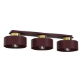 Lampa sufitowa MARTI 3xE27/15W/230V 68x20,5 cm bordowy/złoty