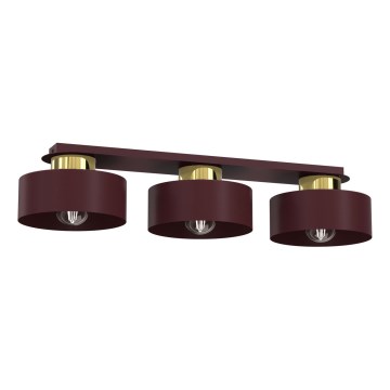 Lampa sufitowa MARTI 3xE27/15W/230V 68x20,5 cm bordowy/złoty