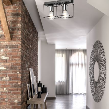 Lampa sufitowa MIKA 2xE27/60W/230V czarne/chrom