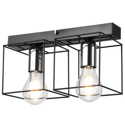 Lampa sufitowa MIKA 2xE27/60W/230V czarne/chrom