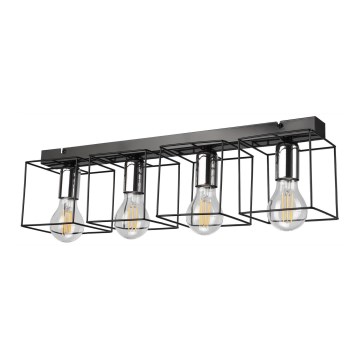 Lampa sufitowa MIKA 4xE27/60W/230V 61 cm czarna/chrom błyszczący