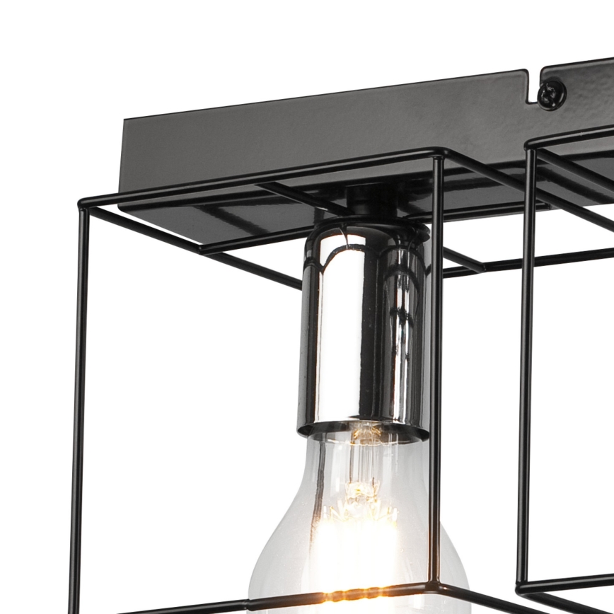 Lampa sufitowa MIKA 4xE27/60W/230V 61 cm czarna/chrom błyszczący
