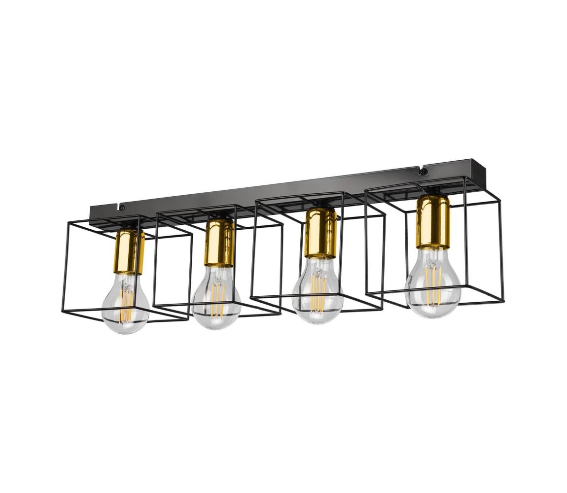 Lampa sufitowa MIKA 4xE27/60W/230V 61 cm czarne/złoty