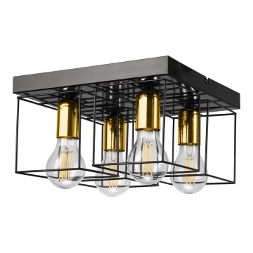Lampa sufitowa MIKA 4xE27/60W/230V czarne/złoty