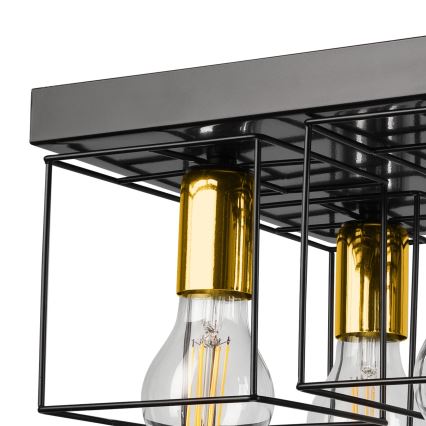 Lampa sufitowa MIKA 4xE27/60W/230V czarne/złoty