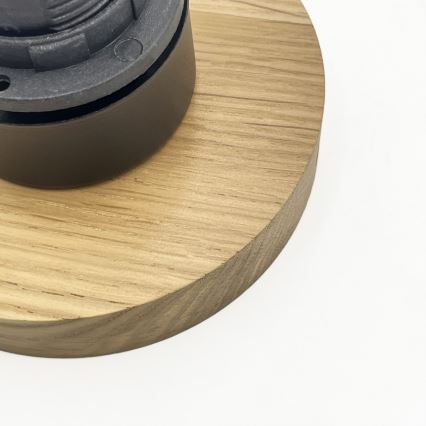 Lampa sufitowa MILOU WOOD 1xE27/15W/230V dąb/dymny beż Ø 20 cm