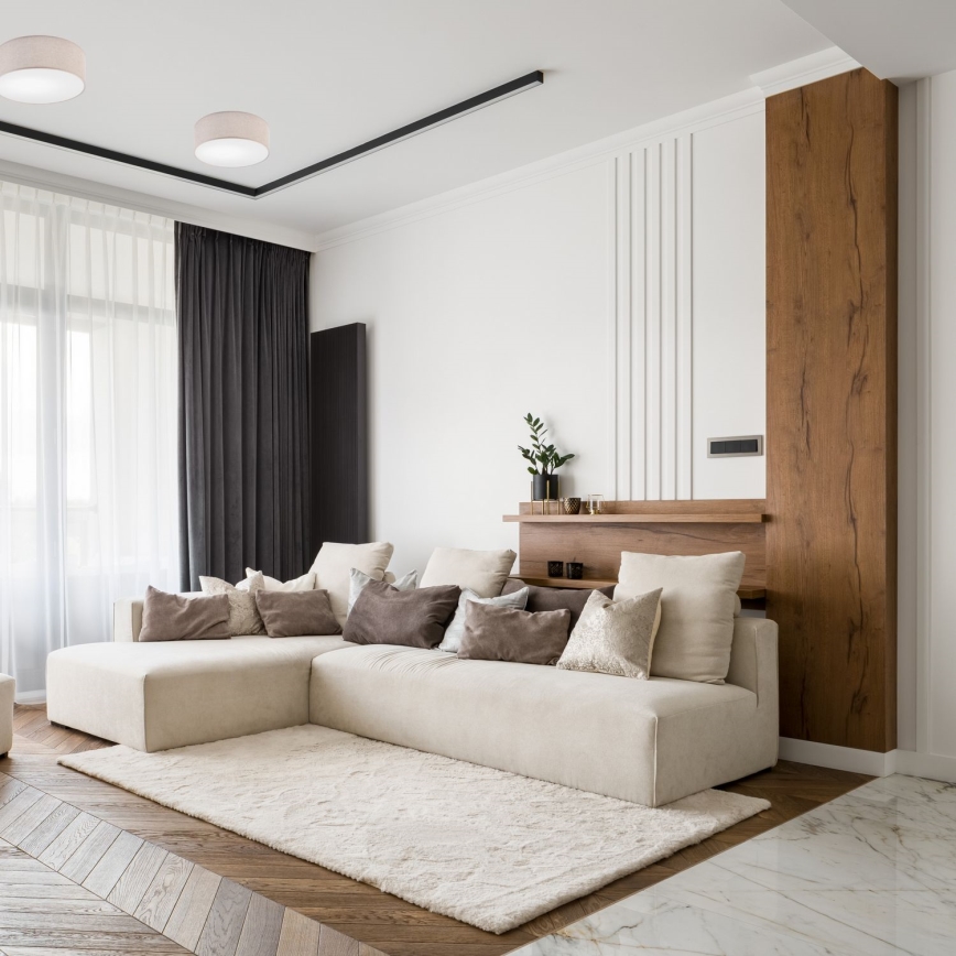 Lampa sufitowa MONTE 1xE27/60W/230V śr. 35 cm beżowa