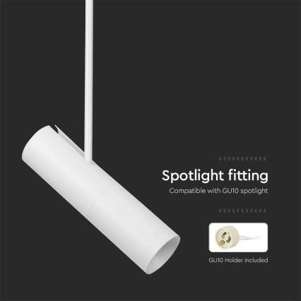 Lampa sufitowa na pręcie 1xGU10/35W/230V biała