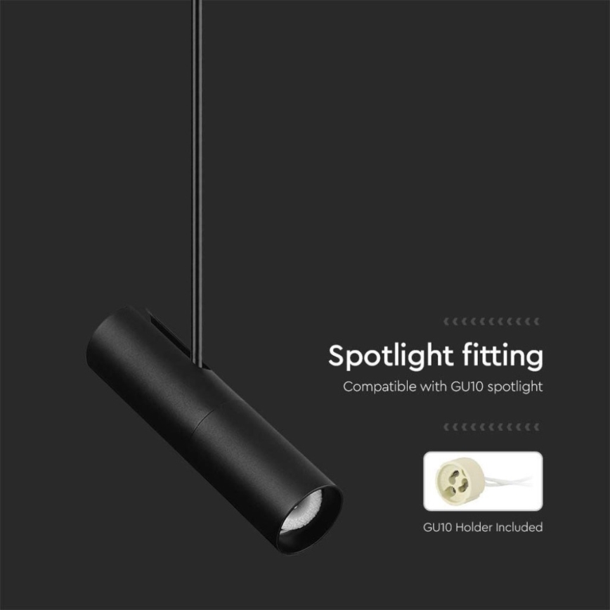 Lampa sufitowa na pręcie 1xGU10/35W/230V czarna