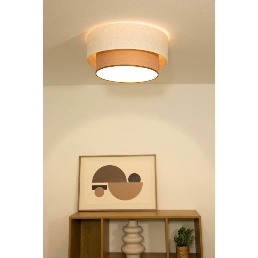 Lampa sufitowa NATIA 1xE27/60W/230V średnica 45 cm biała/brązowa