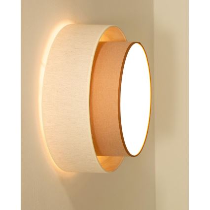 Lampa sufitowa NATIA 1xE27/60W/230V średnica 45 cm biała/brązowa