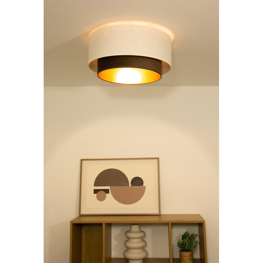 Lampa sufitowa NATIA 1xE27/60W/230V średnica 45 cm biało-brązowa