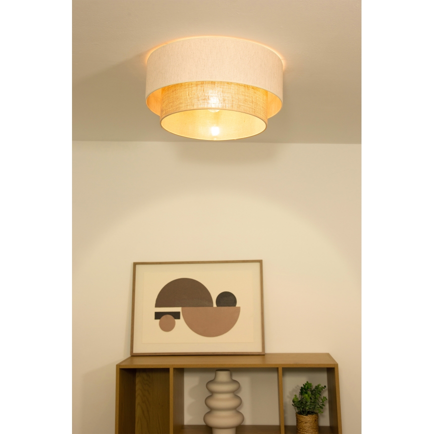 Lampa sufitowa NATIA 1xE27/60W/230V Ø45 cm biała/brązowa