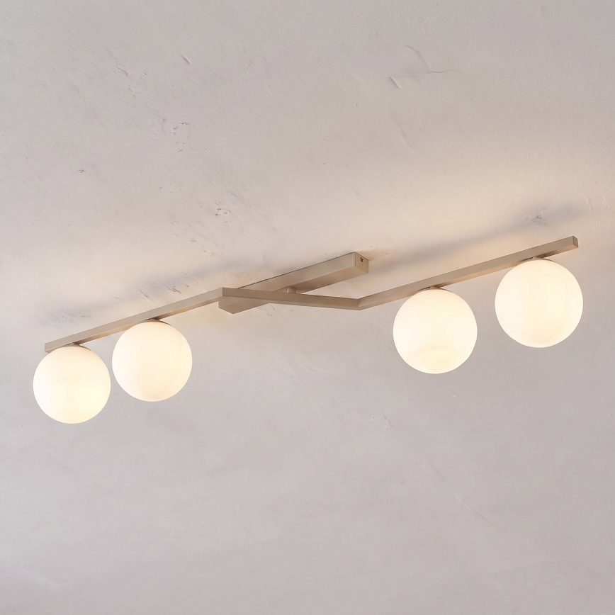 Lampa sufitowa NATON 4xE14/10W/230V beżowa/biała