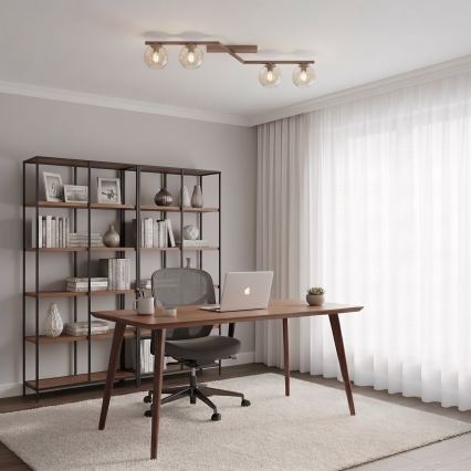 Lampa sufitowa NATON 4xE14/10W/230V beżowa/przydymiona beżowa