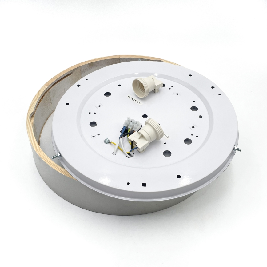 Lampa sufitowa NATURAL 3xE27/15W/230V śr. 37,5 cm sosna/biała