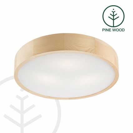 Lampa sufitowa NATURAL 3xE27/60W/230V śr. 47,5 cm sosna