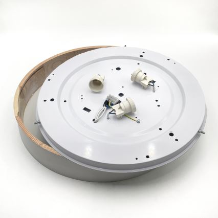 Lampa sufitowa NATURAL 5xE27/15W/230V śr. 47,5 cm sosna/biała