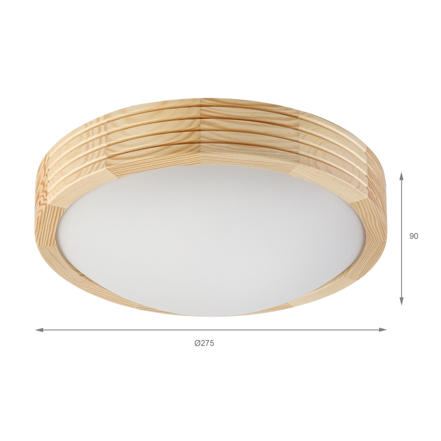 Lampa sufitowa NATURAL MODERN 1xE27/15W/230V śr. 27,5 cm sosna