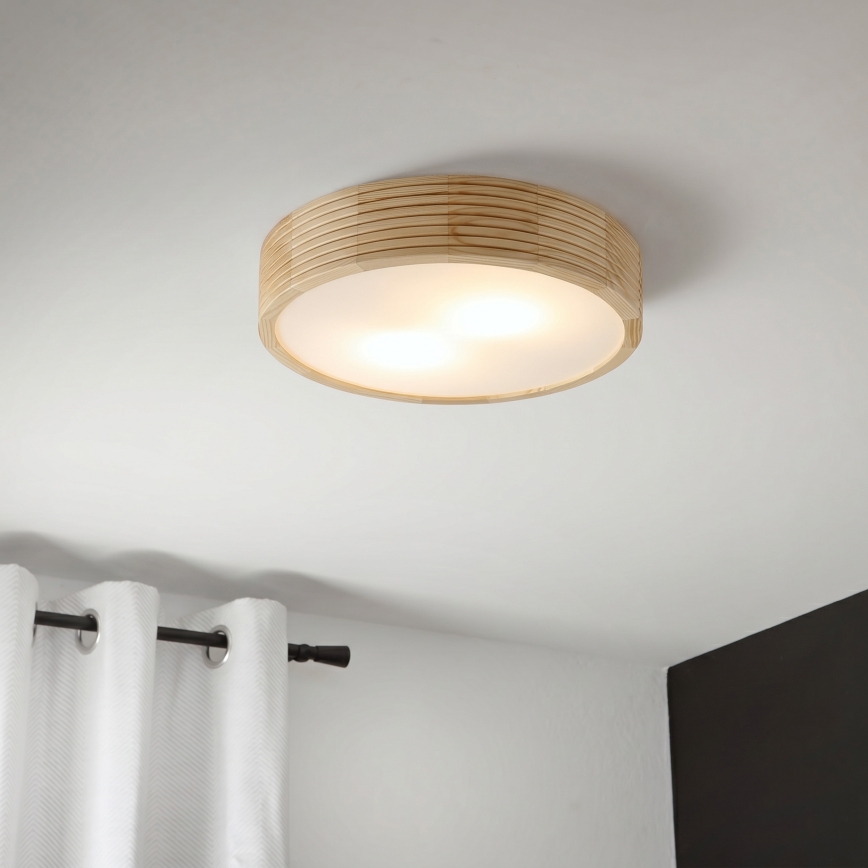 Lampa sufitowa NATURAL MODERN 2xE27/15W/230V śr. 37,5 cm sosna
