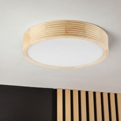 Lampa sufitowa NATURAL MODERN 2xE27/15W/230V śr. 37,5 cm sosna