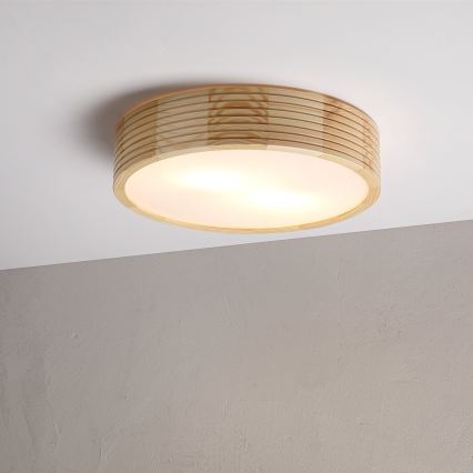 Lampa sufitowa NATURAL MODERN 2xE27/15W/230V śr. 37,5 cm sosna