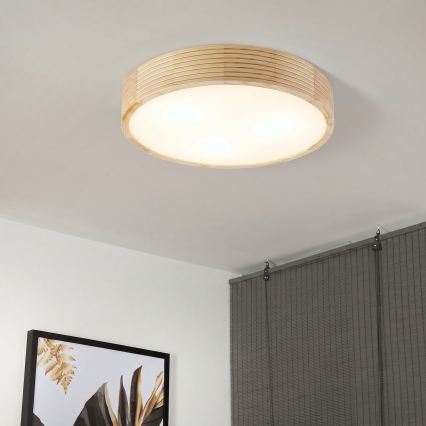 Lampa sufitowa NATURAL MODERN 3xE27/15W/230V śr. 47,5 cm sosna