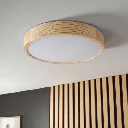 Lampa sufitowa NATURAL MODERN 3xE27/15W/230V śr. 47,5 cm sosna