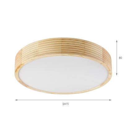 Lampa sufitowa NATURAL MODERN 3xE27/15W/230V śr. 47,5 cm sosna