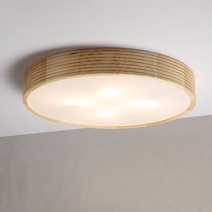 Lampa sufitowa NATURAL MODERN 4xE27/15W/230V śr. 58 cm sosna