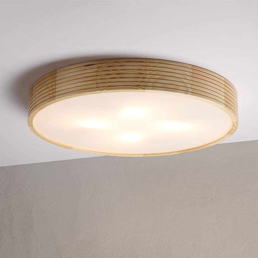 Lampa sufitowa NATURAL MODERN 4xE27/15W/230V śr. 58 cm sosna