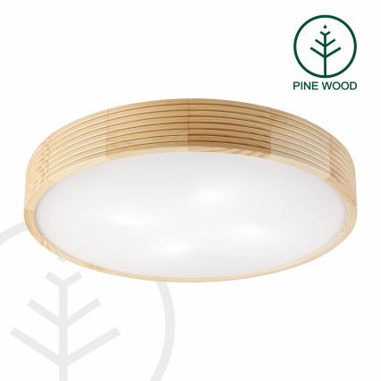 Lampa sufitowa NATURAL MODERN 4xE27/15W/230V śr. 58 cm sosna