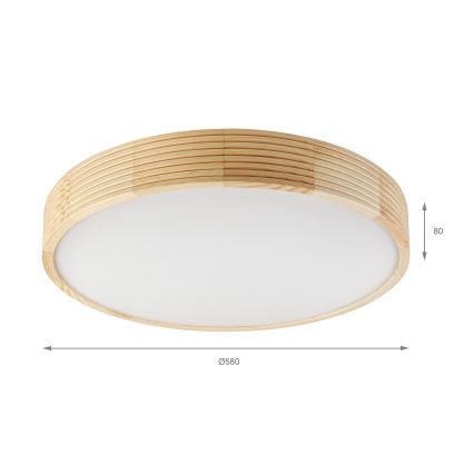 Lampa sufitowa NATURAL MODERN 4xE27/15W/230V śr. 58 cm sosna
