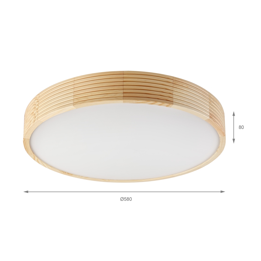 Lampa sufitowa NATURAL MODERN 4xE27/15W/230V śr. 58 cm sosna