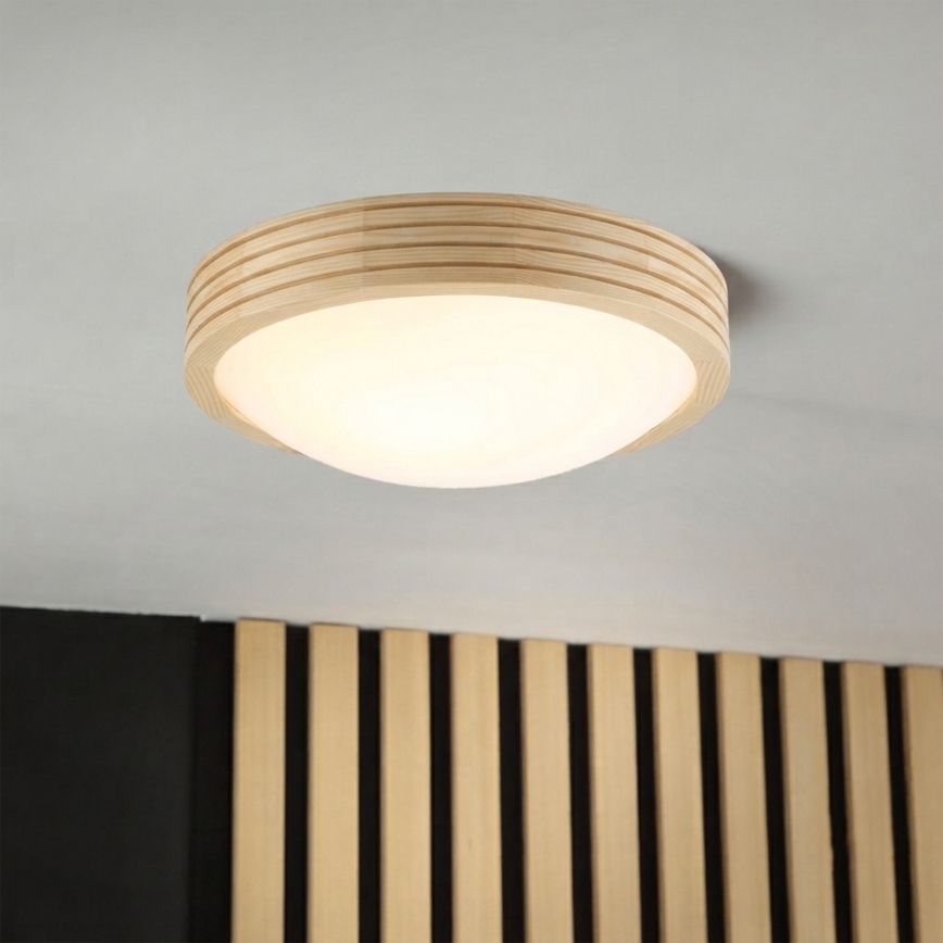 Lampa sufitowa NATURAL MODERN SLIM 1xE27/15W/230V śr. 27,5 cm sosna