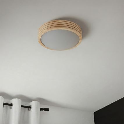 Lampa sufitowa NATURAL MODERN SLIM 1xE27/15W/230V śr. 27,5 cm sosna