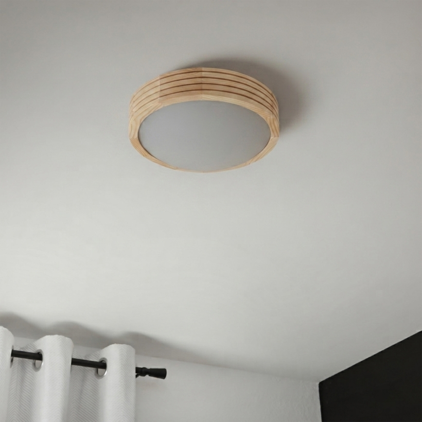 Lampa sufitowa NATURAL MODERN SLIM 1xE27/15W/230V śr. 27,5 cm sosna