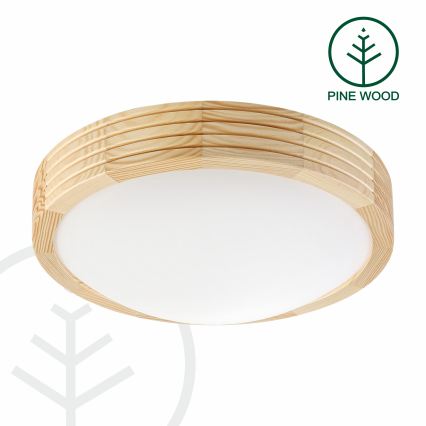 Lampa sufitowa NATURAL MODERN SLIM 1xE27/15W/230V śr. 27,5 cm sosna