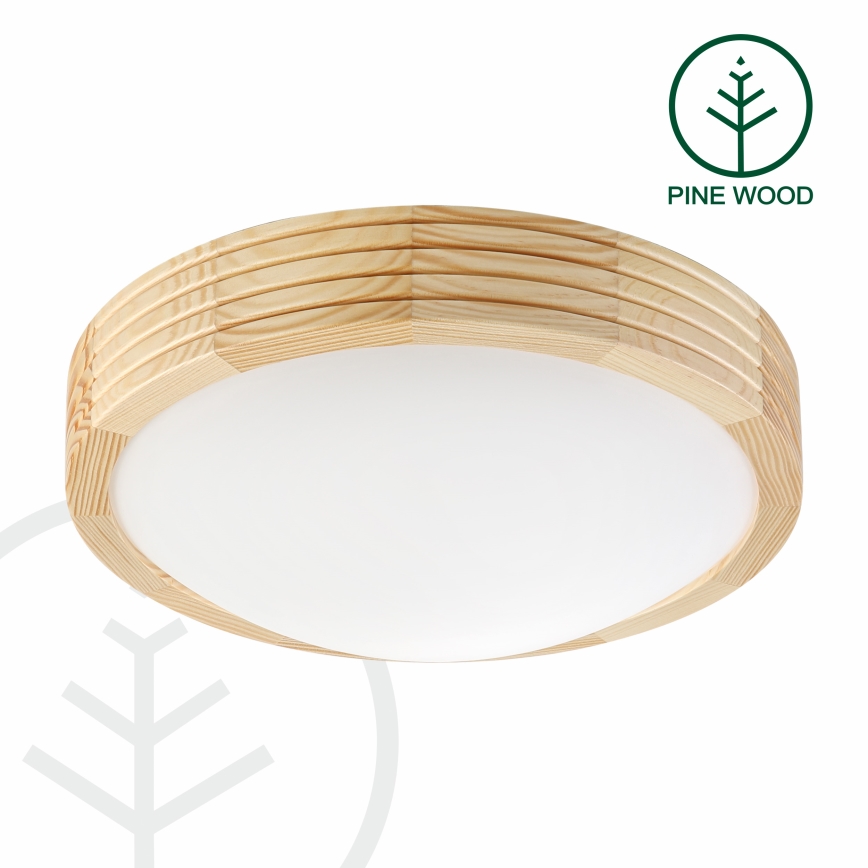 Lampa sufitowa NATURAL MODERN SLIM 1xE27/15W/230V śr. 27,5 cm sosna