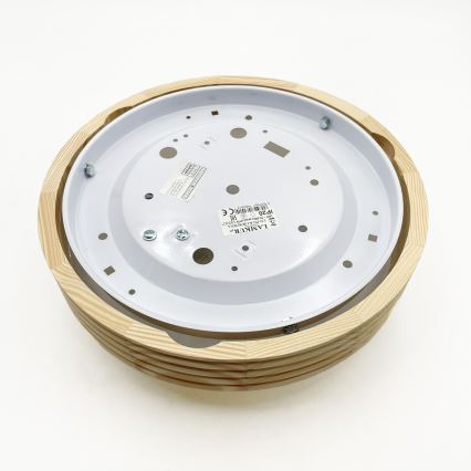 Lampa sufitowa NATURAL MODERN SLIM 1xE27/15W/230V śr. 27,5 cm sosna