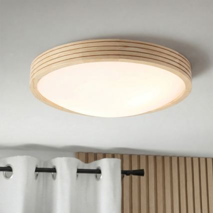Lampa sufitowa NATURAL MODERN SLIM 2xE27/15W/230V śr. 37,5 cm sosna