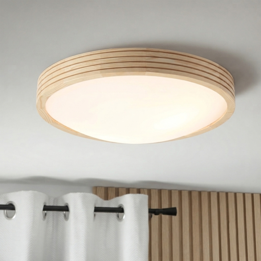 Lampa sufitowa NATURAL MODERN SLIM 2xE27/15W/230V śr. 37,5 cm sosna