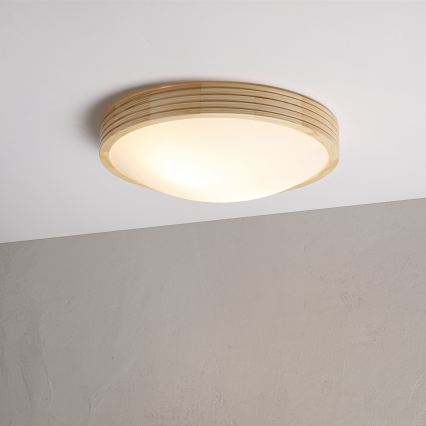 Lampa sufitowa NATURAL MODERN SLIM 2xE27/15W/230V śr. 37,5 cm sosna