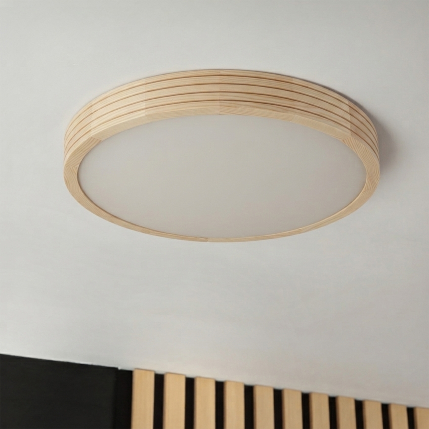 Lampa sufitowa NATURAL MODERN SLIM 2xE27/15W/230V śr. 37,5 cm sosna