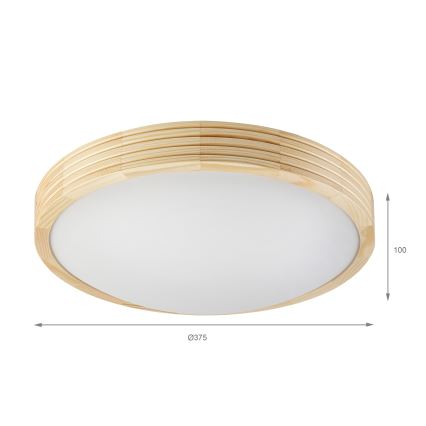 Lampa sufitowa NATURAL MODERN SLIM 2xE27/15W/230V śr. 37,5 cm sosna