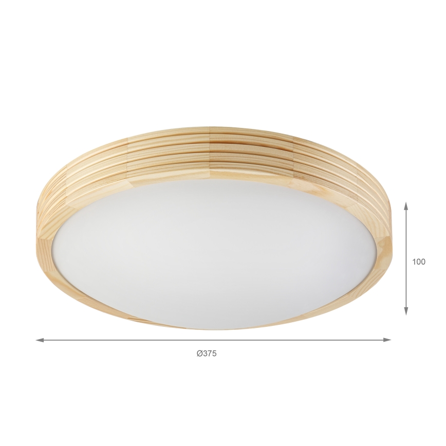 Lampa sufitowa NATURAL MODERN SLIM 2xE27/15W/230V śr. 37,5 cm sosna