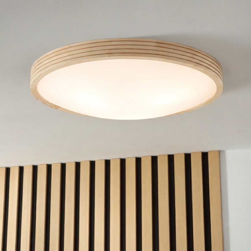 Lampa sufitowa NATURAL MODERN SLIM 3xE27/15W/230V śr. 47,5 cm sosna